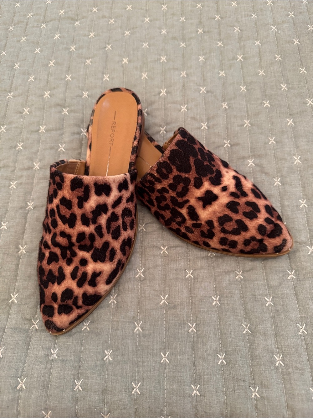 EUC Report Leopard Print Mule Size 6 1/2